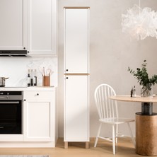 Robin Home Alaska Çok Amaçlı Dolap Mutfak Kiler Banyo Dolabı 195CM Sepet-Beyaz