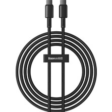Baseus Tungsten Gold – Type-C to Type-C 100W PD 2.0 Hızlı Şarj Kablosu 1 m – Siyah