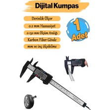 Normadia Dijital Plastik Kumpas 150MM, LCD Ekran, Hassas Ölçüm, Lastik Derinlik, Çap, Inç ve mm