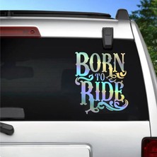 Sticker Usta Hologram Janjanlı Motosiklet Kask Born To Ride Motosiklet Araba Oto Sticker 00066
