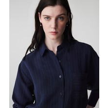 İpekyol Çizgi jakarlı gömlek IS1260025157015