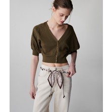 İpekyol Fistolu crop triko hırka IS1260050057177