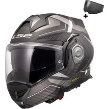 Ls2 Advant x Karbon Horizon Mat Gümüş-Gri Çene Açılır Motosiklet Kaskı