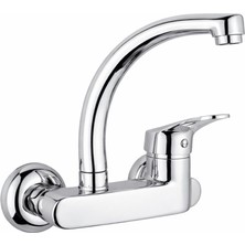 Yandan Aplik Lavabo Bataryası Eviye Bataryası Sıcak Soğuk Çift Girişli Lavabo Bataryası