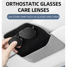 Meyzone Gri Suni Deri Gözlük Tutucu Manyetik Mıknatıslı Premium Gözlük Tutacağı