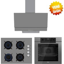 Ferre ve Afm Tech Markalı Fryart  Roes Antrasit Gri Ankastre Set (QEP63CPR +FM2210+FM3407)