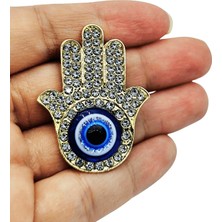 BB Bi Butik Shop Işıltılı Nazar Boncuklu Fatma Ana Eli Tasarım Broş