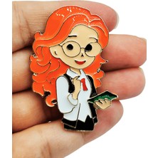 BB Bi Butik Shop Bilim Kadını Figürlü Tasarım Broş – Öğretmen & Akademisyen Yaka Iğnesi