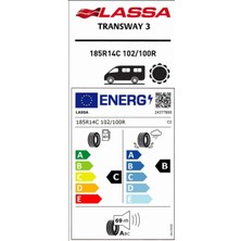 Lassa 185R14C 102/100R Transway 3 Kamyonet Yaz Lastiği (Üretim TARIHI:2026)