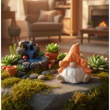 Sintaş Mini El Yapımı Dekoratif Cüce Figürü - Taş Tozu Hediyelik Obje (5x5 Cm)