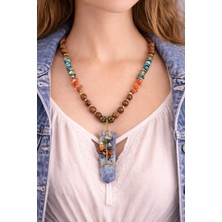 Herşey Nota Celestial Nomad – Lapis & Akik Doğal Taş Premium Tasarım Kolye