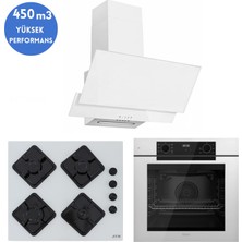 Ferre ve Afm Tech Markalı Fryart  Onve Beyaz  Ankastre Set (QEP63CB +FM-BD2201+ FM3301)