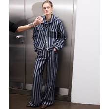 İpekyol Çizgili Denim Pantolon IS1260018002629