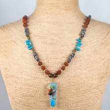 Herşey Nota Azure Nomad – Turkuaz & Çoklu Doğal Taş Premium Tasarım Kolye