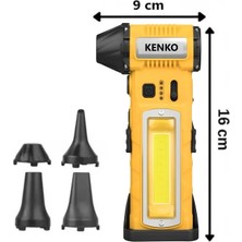 Kenko LED Işıklı Şarjlı Sarı Jet Turbo Fan Yaprak Üfleme Araba Kurutma Mangal Yakma Kamp Malzemesi Violent