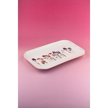 Bursa Porselen Dekor Beautiful Flowers Gold Porselen Tepsi