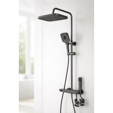 Antracite Banyo Robot Duş Seti Piyano Çok Fonksiyonlu Tepe Duş Lüx Seri