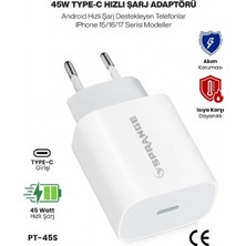 Concord 45W Type-C Iphone 15/16/17 Uyumlu Hızlı Şarj Adaptörü