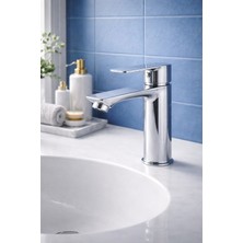 Krom Sabit Lavabo Bataryası Luxury Banyo Lavabo Bataryası