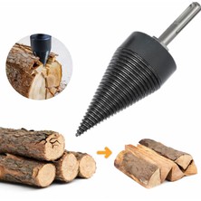 Badem10 Odun Yarma Seti 95 mm Dayanıklı Çelik Yapı Ev Şömine Kamp Odun Kırma Yarma Aparatı Matkap Uyumlu