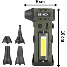Kenko LED Işıklı Şarjlı Haki Jet Turbo Fan Yaprak Üfleme Araba Kurutma Mangal Yakma Kamp Malzemesi Violent