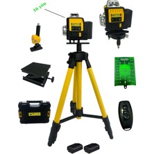 Normadia Otomatik Hizalama Çizgi Terazi, 16 Köşe, 360°, Yeşil Lazer, Çantalı Tripod