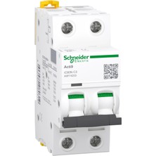 Schneider Electric Schneider A9F74203, Acti 9 IC60N, 3 Amper, 2 Kutuplu, C Tipi, Otomatik Sigorta, 6 Ka, 2X3C