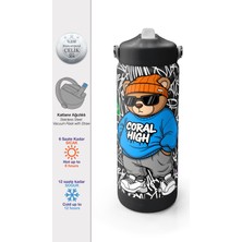 Coral High Grafiti Ayıcık Desenli Katlanır Ağızlıklı Çelik Termos 650 ml 38332