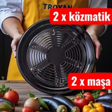 Troyan 1868 Troyan 32 cm. 2 adet Büyük Boy Közmatik. 2 adet Metal maşa. Közleme tavası 6 ızgaralı