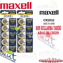 Maxell Pil 2032 Terazi Baskül Araç Kumanda Para Pili Faturalı 10 Adet