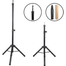 Kuaför Eğitim Mankeni Için Metal Tripod / Siyah + Taşıma Çantası