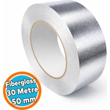 Nzb Çok Amaçlı Gümüş Renk Fiberglas Yanmaz Bant Gümüş Renk Kendinden Yapışkanlı 30 Metre 50 mm