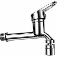Musluq 360 Derece Hareketli Başlıklı Krom Uzun Lavabo Wc Musluğu - Uzun Musluk