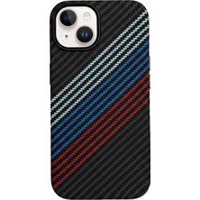 Kzy iPhone 14 ile Uyumlu Kapak Magsafe Şarj Özellikli Ince Yapılı Karbon Kevlar Kılıf - Siyah