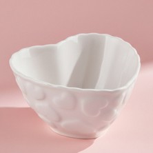 Karaca Pink Love Porselen Çerezlik Beyaz 9 cm