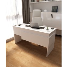 Morepp Zeus 60X144CM Çalışma Masası, Bilgisayar Masası Beyaz-Beyaz