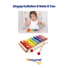 Nasyonel Toys Ahşap Ksiloform 8 Tuşlu Renkli Müzik Oyuncağı – 3-6 Yaş Eğitici Enstrüman