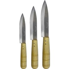 Güzelyüz Avm Antakya Bıçağı Naim Bıçak Ahşap Saplı Mutfak Bıçağı 18cm/22cm/26cm 3 Adet Set Keskin Kalite 1.sınıf