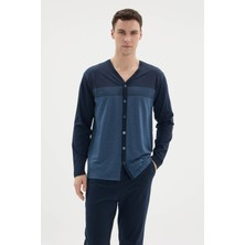 Kly Yeni Sezon 2026 Erkek Şık Tasarım Boydan Düğmeli Pijama Takımı