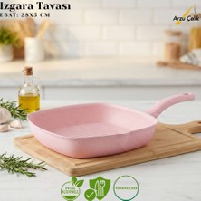 Katre 28 cm Granit Izgara Tavası - Pembe
