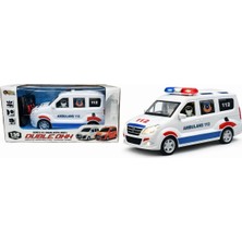Nasyonel Toys 112 Ambulans Oyuncak Araba | Çek Bırak Işıklı Sesli Acil Servis Aracı