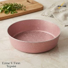 Arzu Çelik 26 Cm Granit Ezme V Fırın Tepsisi - Pembe