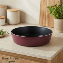 Arzu Çelik 26 Cm Granit Ezme V Fırın Tepsisi - Mürdüm