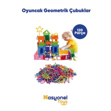 Nasyonel Toys 120 Parça Geometrik Çubuk Yapı Oyuncağı – Eğitici Stem Seti –