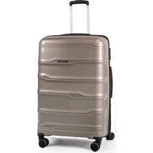 Polo&sky Azra Model Vizon Renk Pp Polipropilen Kırılmaz Büyük Boy Valiz Bavul