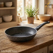 Arzu Çelik 28 Cm Granit Tek Saplı Tava - Siyah