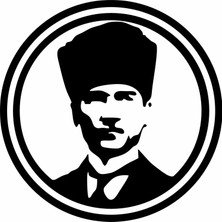 Sticker Usta Atatürk Büyük Türk Mustafa Kemal Silüet Sticker - Araba Oto Motosiklet Karavan Cam Sticker - 00069