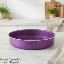Arzu Çelik 32 Cm Granit Yuvarlak Fırın Tepsisi - Violet