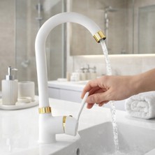 Gold Beyaz Mutfak Evye Bataryası