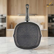 Arzu Çelik 28 cm Granit Izgara Tavası - Siyah